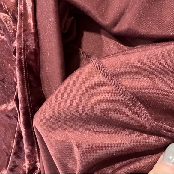 A.n.a Velvety Mauve Shift Dress with a Little Sparkle and Long Bell Sleeves. - Picture 13 of 13